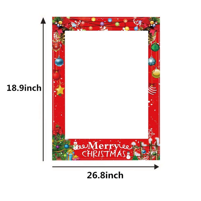Soochat Christmas Photo Booth Props Frame Christmas Photo Booth Frame for Xmas Winter Holiday New Year Decorations - Image 3